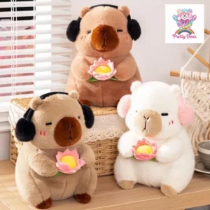 Cute Heart Calm Lotus Capybara Plush Toy