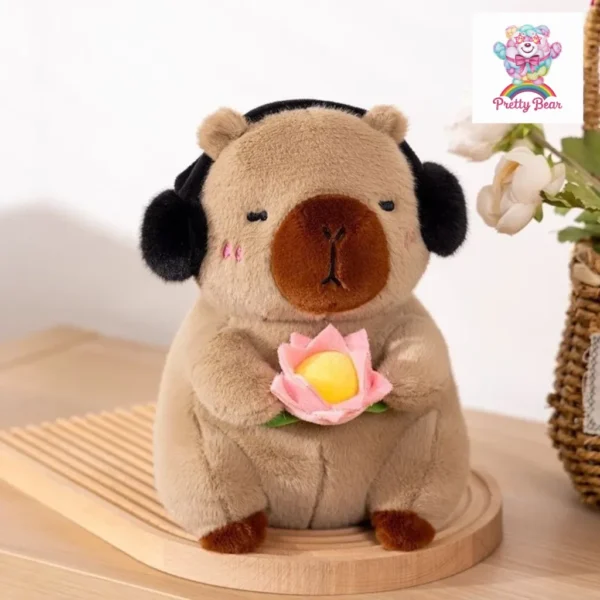 Cute Heart Calm Lotus Capybara Plush Toy