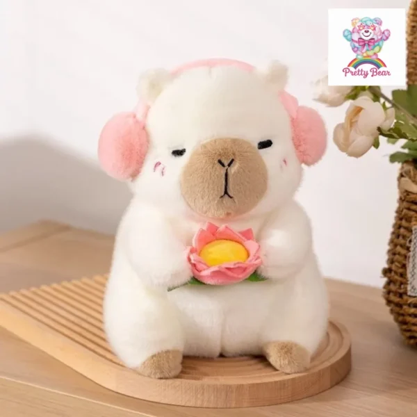 Cute Heart Calm Lotus Capybara Plush Toy