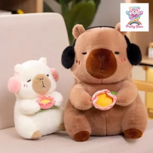 Cute Heart Calm Lotus Capybara Plush Toy